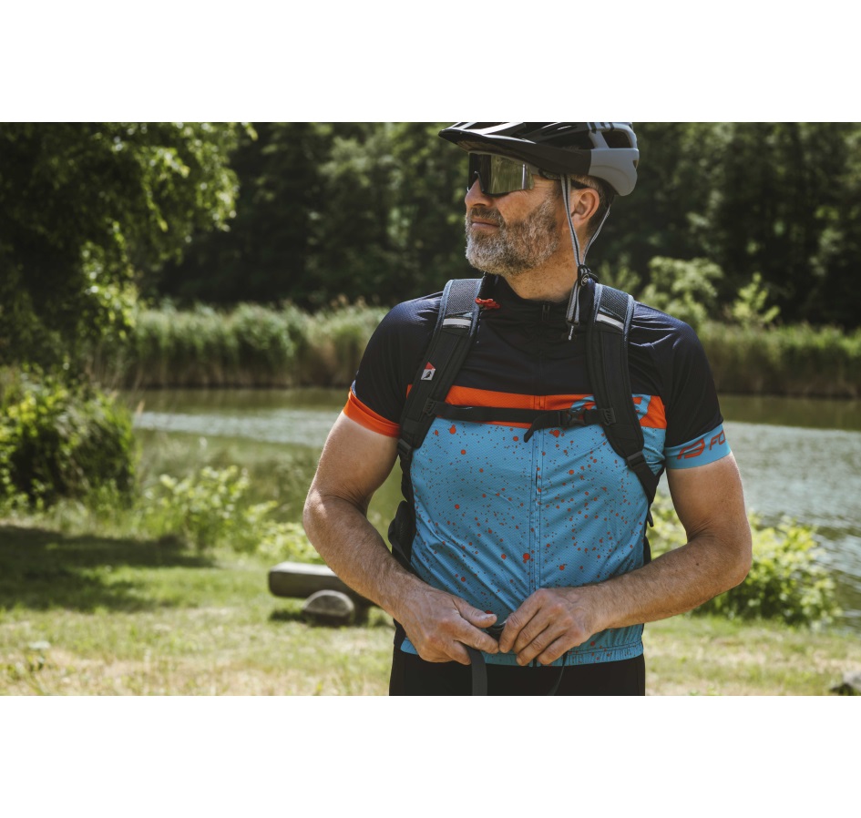 jersey FORCE SPRAY short sleeves, blue-orange