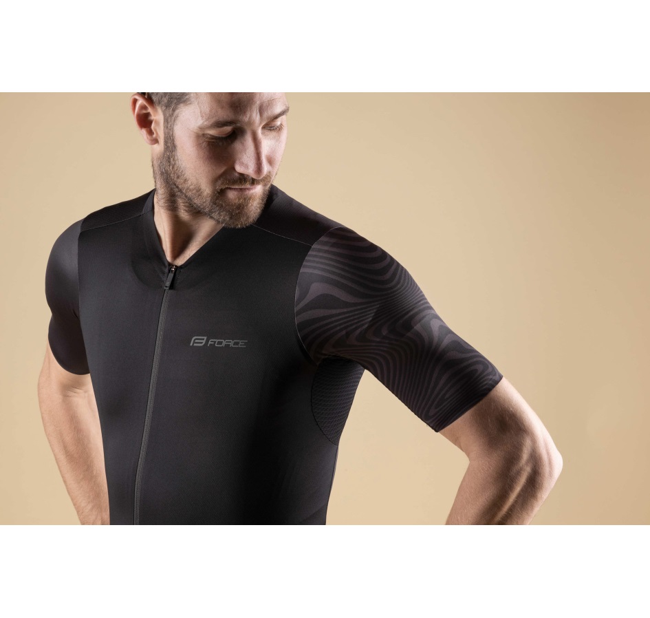 jersey FORCE STREAM short sleeves, black 