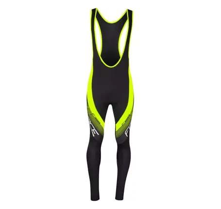 kalhoty FORCE F58 se šráky a vložkou,černo-fluo