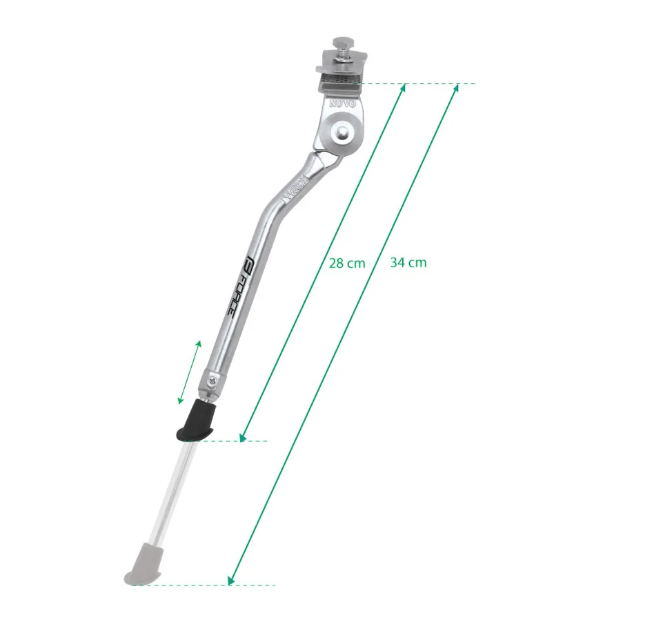 kickstand F TOP 20-28" Al, w/ counterpart, silver