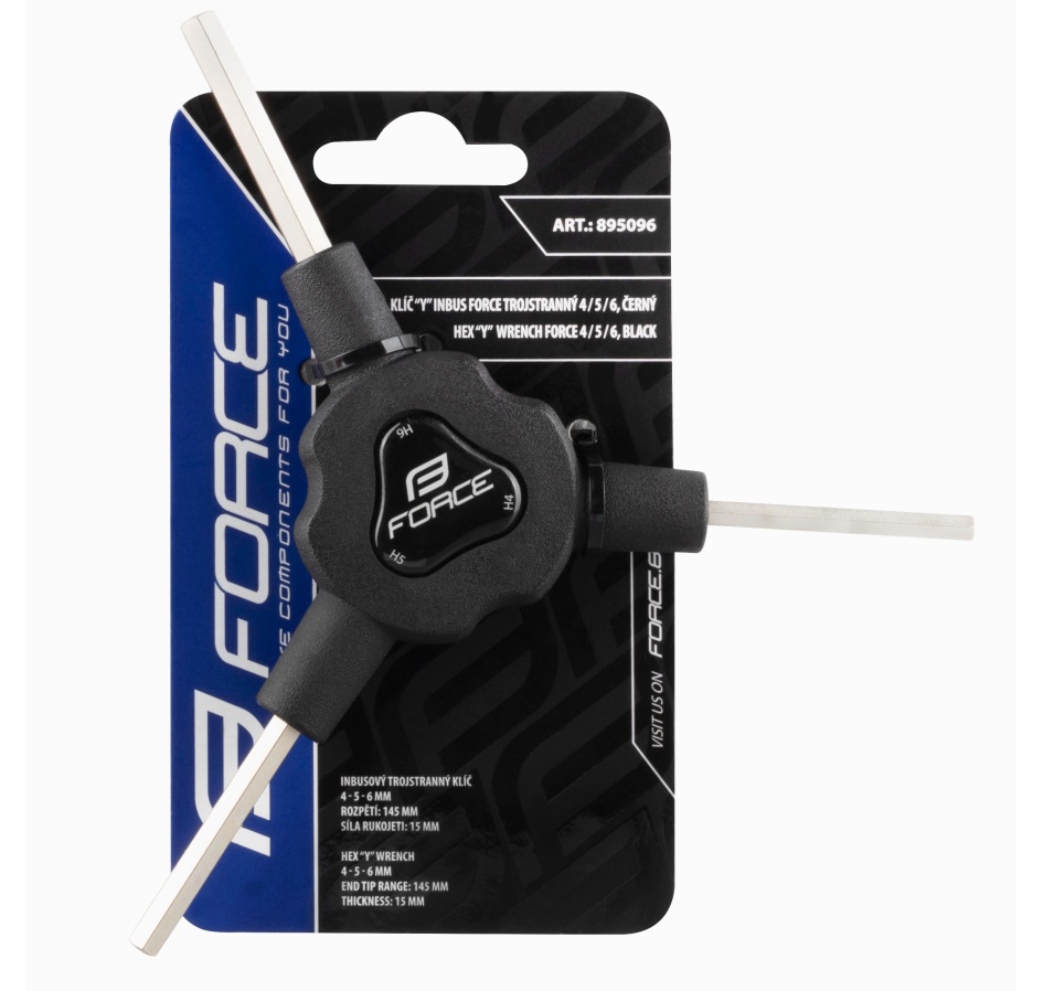 klíč Y inbus FORCE trojstranný 4/ 5/ 6 mm, černý