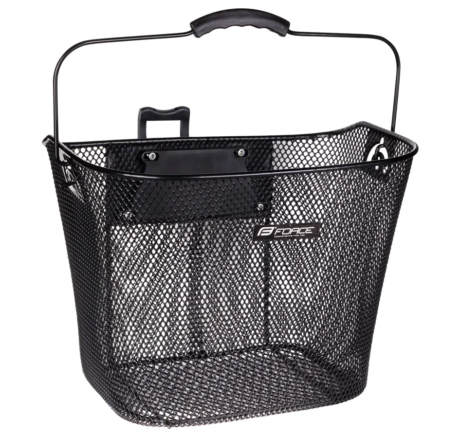 koš FORCE hustý na řídítka KLICK 31,8mm, černý