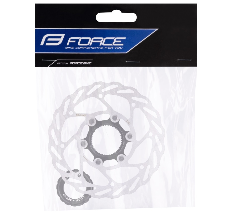kotouč brzdový FORCE 140 mm, CENTER LOCK, stříbrný