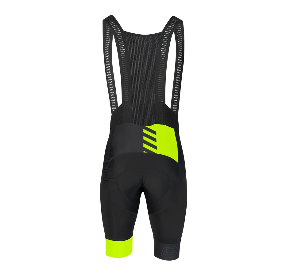 kraťasy F FASHION se šráky a vložkou,černo-fluo 