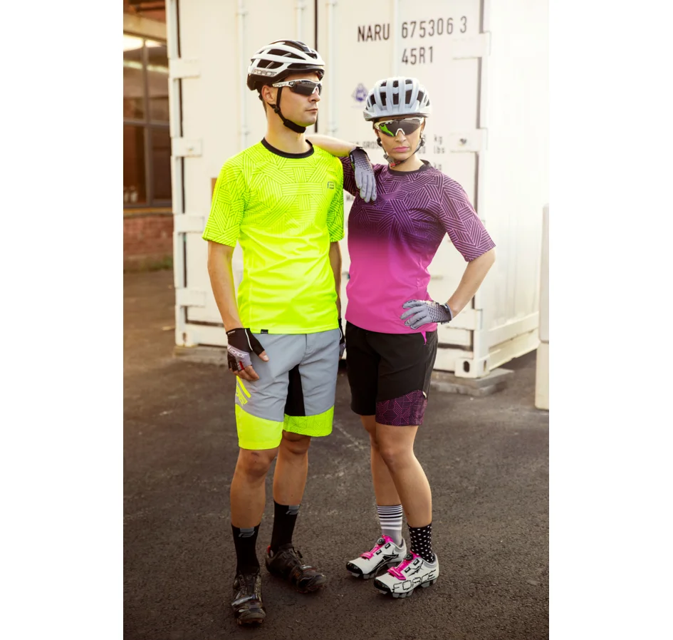 kraťasy F STORM, odnímatelná vložka, šedo-fluo