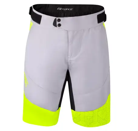 kraťasy F STORM, odnímatelná vložka, šedo-fluo