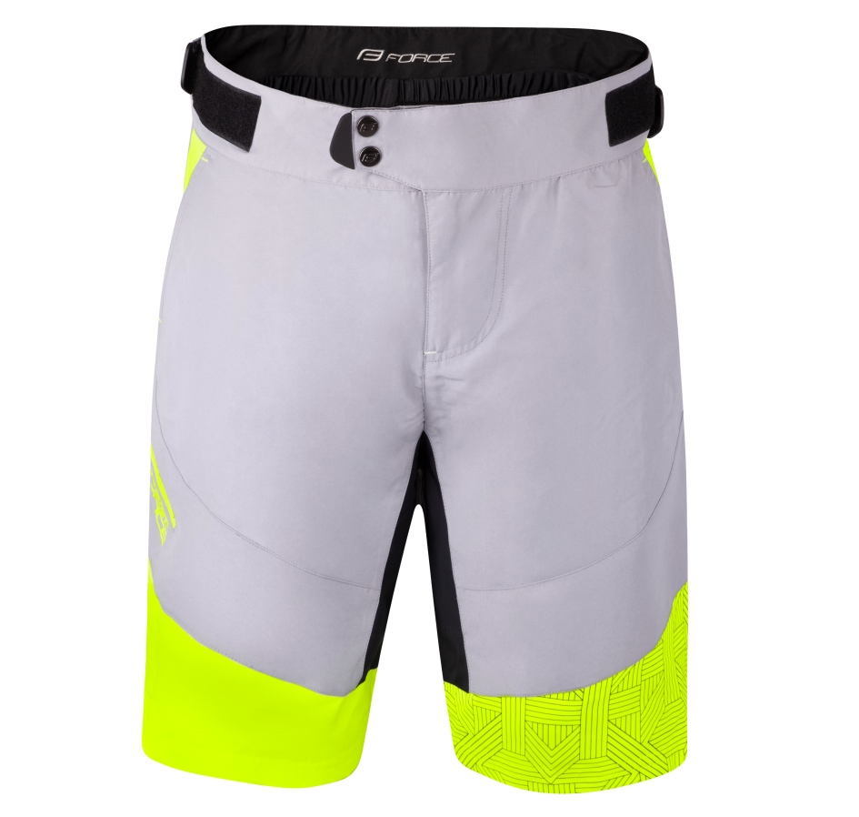 kraťasy F STORM, odnímatelná vložka, šedo-fluo M