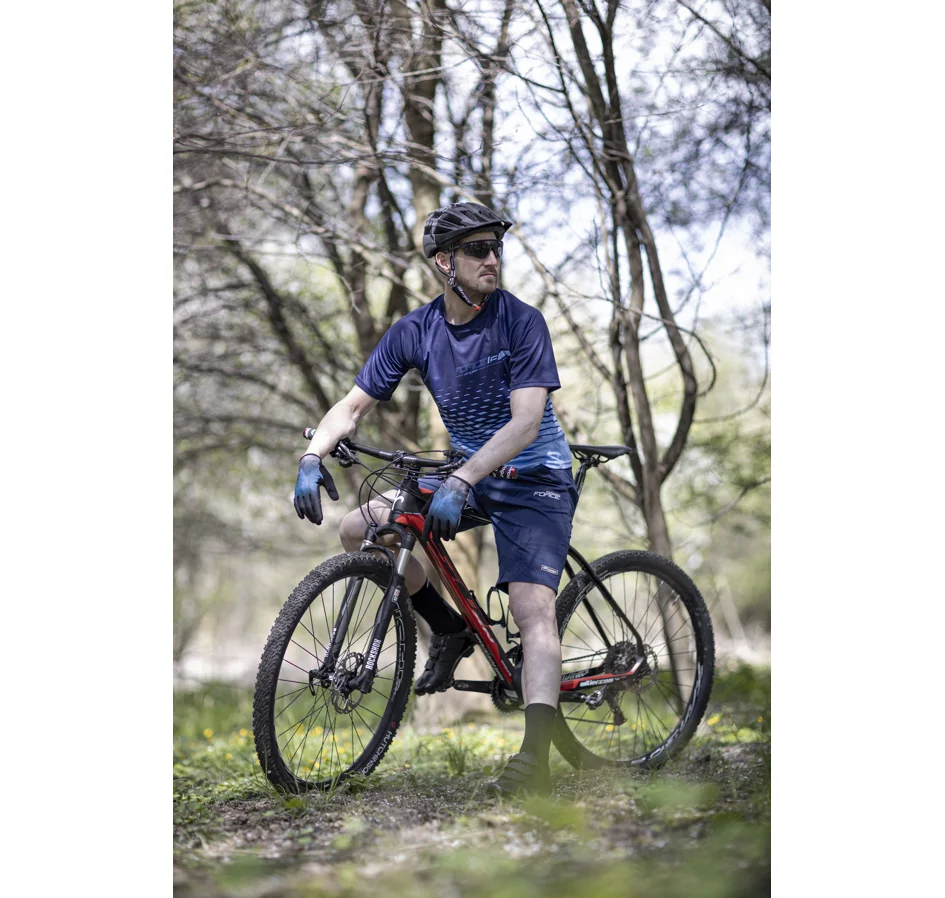 kraťasy FORCE BLADE MTB bez vložky, tmavě modré