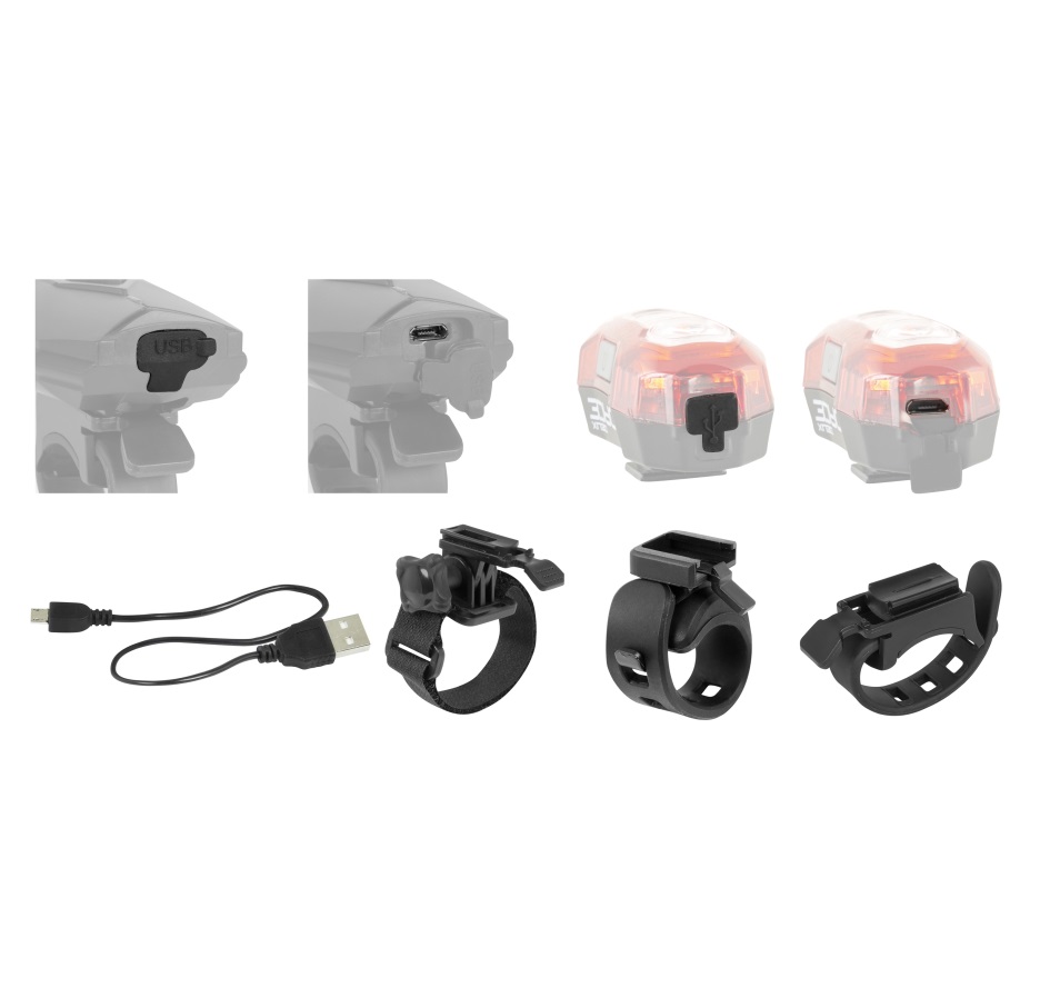 light set FORCE EXPRESS USB front+rear