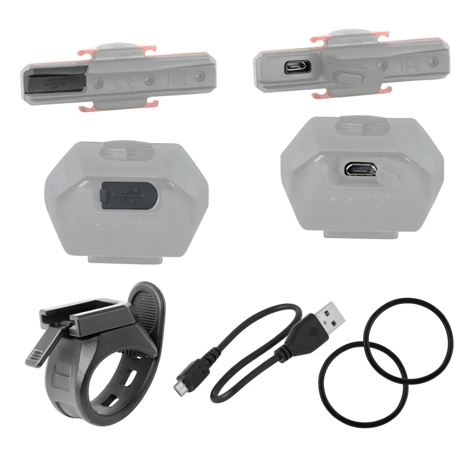 light set FORCE GLARE USB front+rear