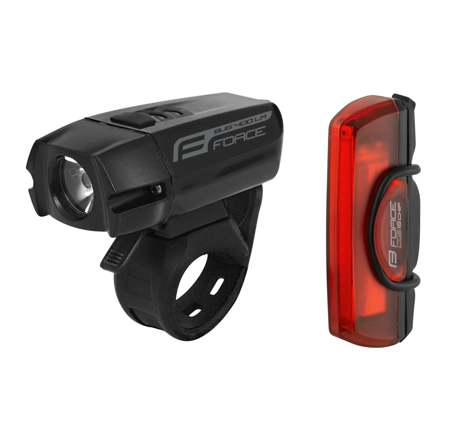 light set FORCE GLARE USB front+rear