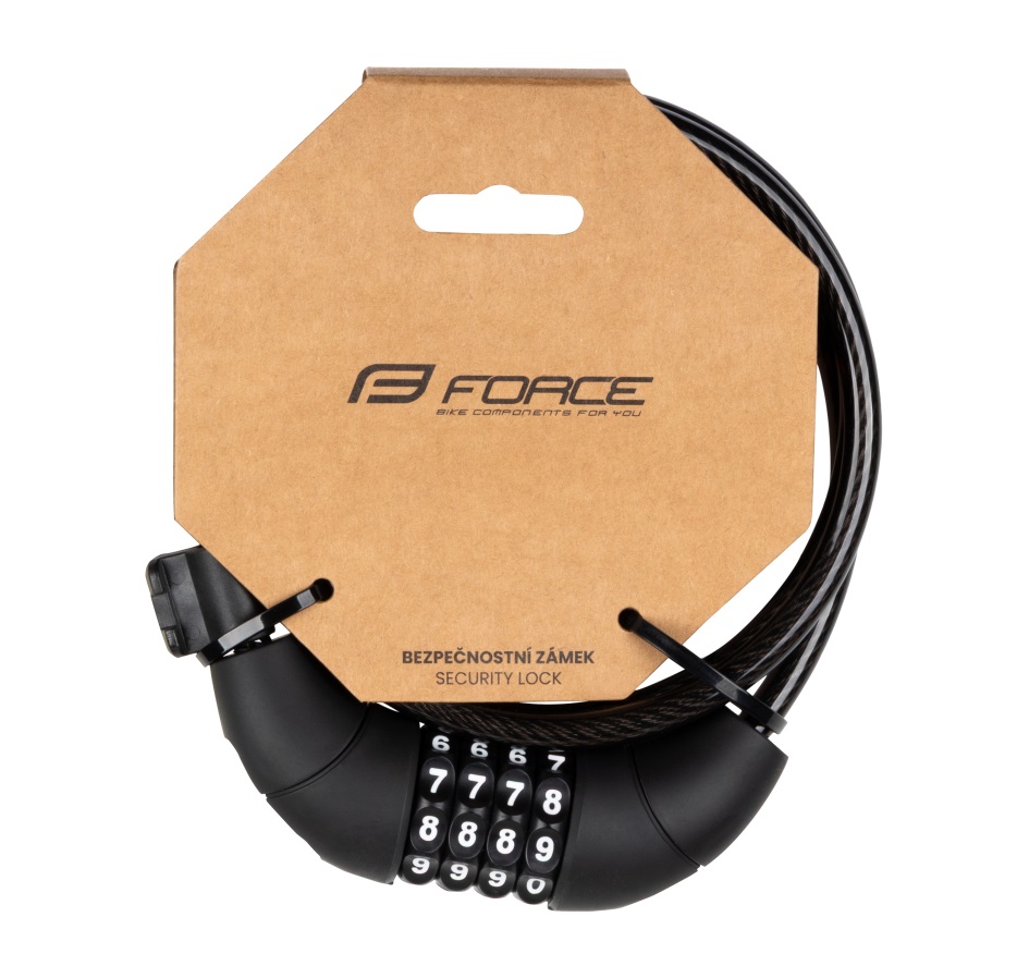 lock F LUX spiral code with holder 120cm/8mm,black