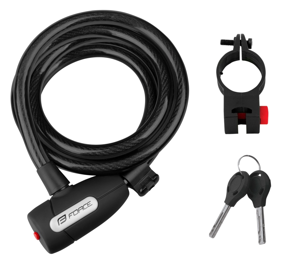 lock F LUX spiral with holder 180cm/12mm, black