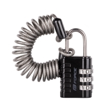 lock F SMALL 2 spiral code 120cm/3mm, black