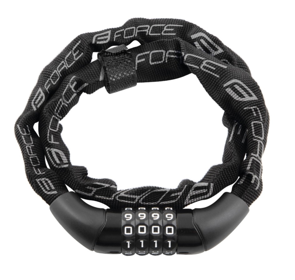 lock FORCE CHAIN code 120cm/4mm, black