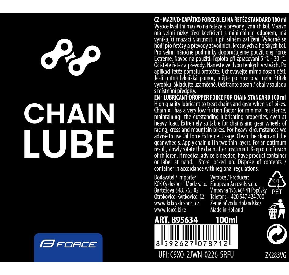 lubricant-dropper FORCE for chain STANDARD 100ml