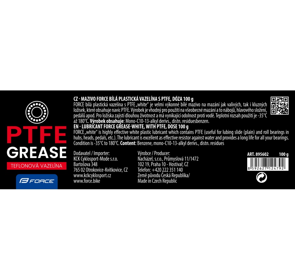 lubricant grease-white,FORCE dose, with PTFE 100g