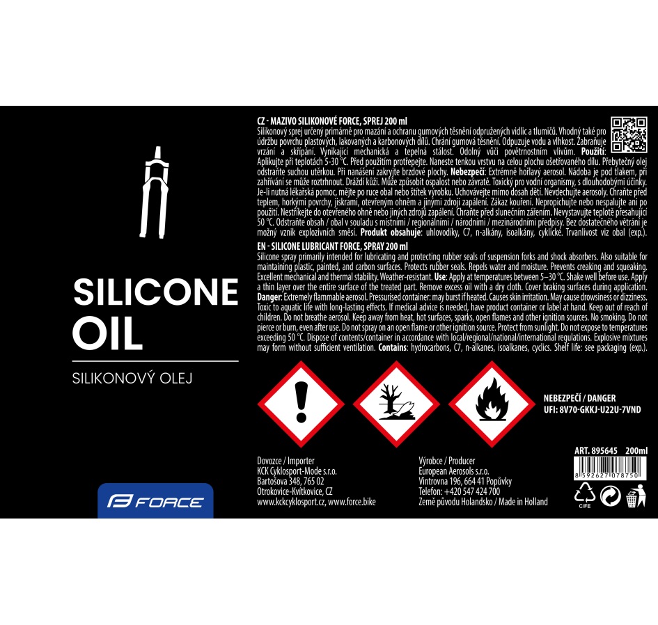 mazivo-sprej FORCE Silicon 200ml