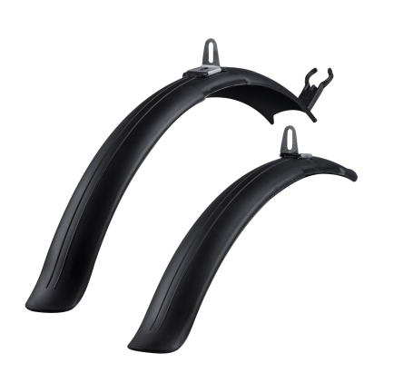 mudguards FORCE 24 - 26" long hold, plastic, black