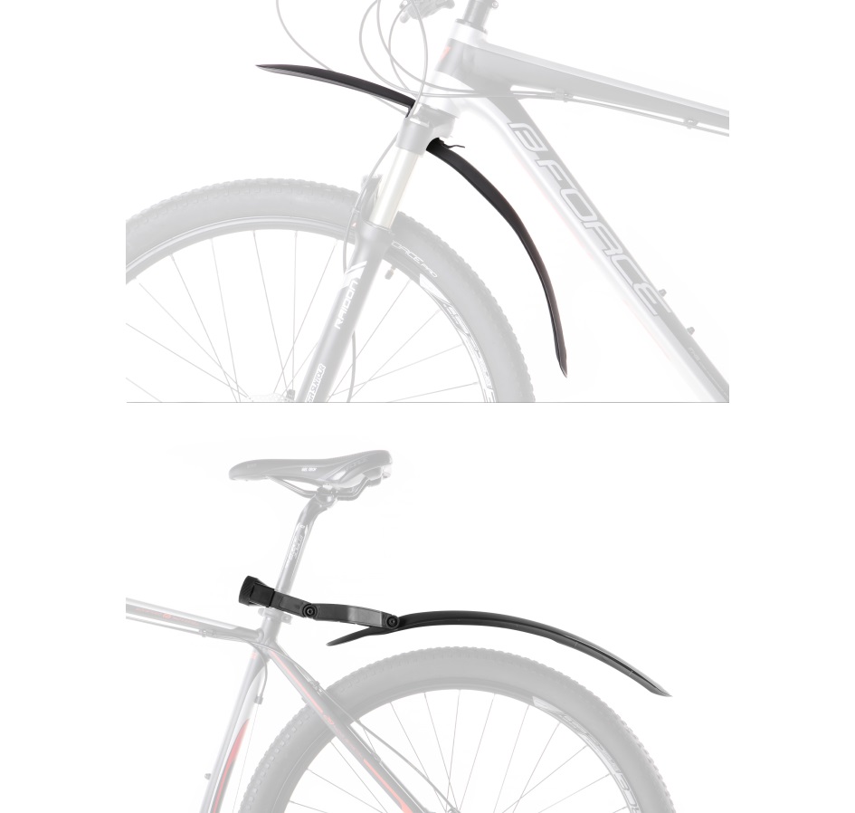 mudguards FORCE SPLASH, 27,5-29", plastic, black