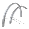 mudguards FORCE48 Aluflex 28" ECO +struts,silv
