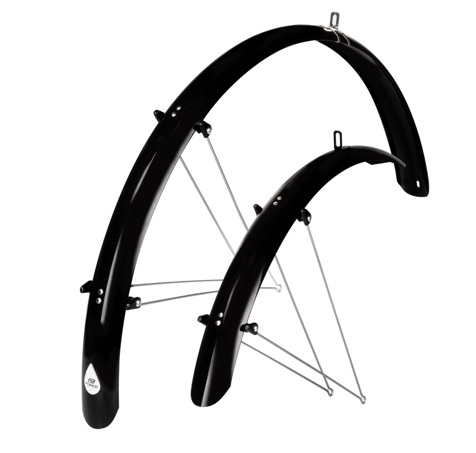 mudguards FORCE58 Aluflex 28" XL with struts,blk