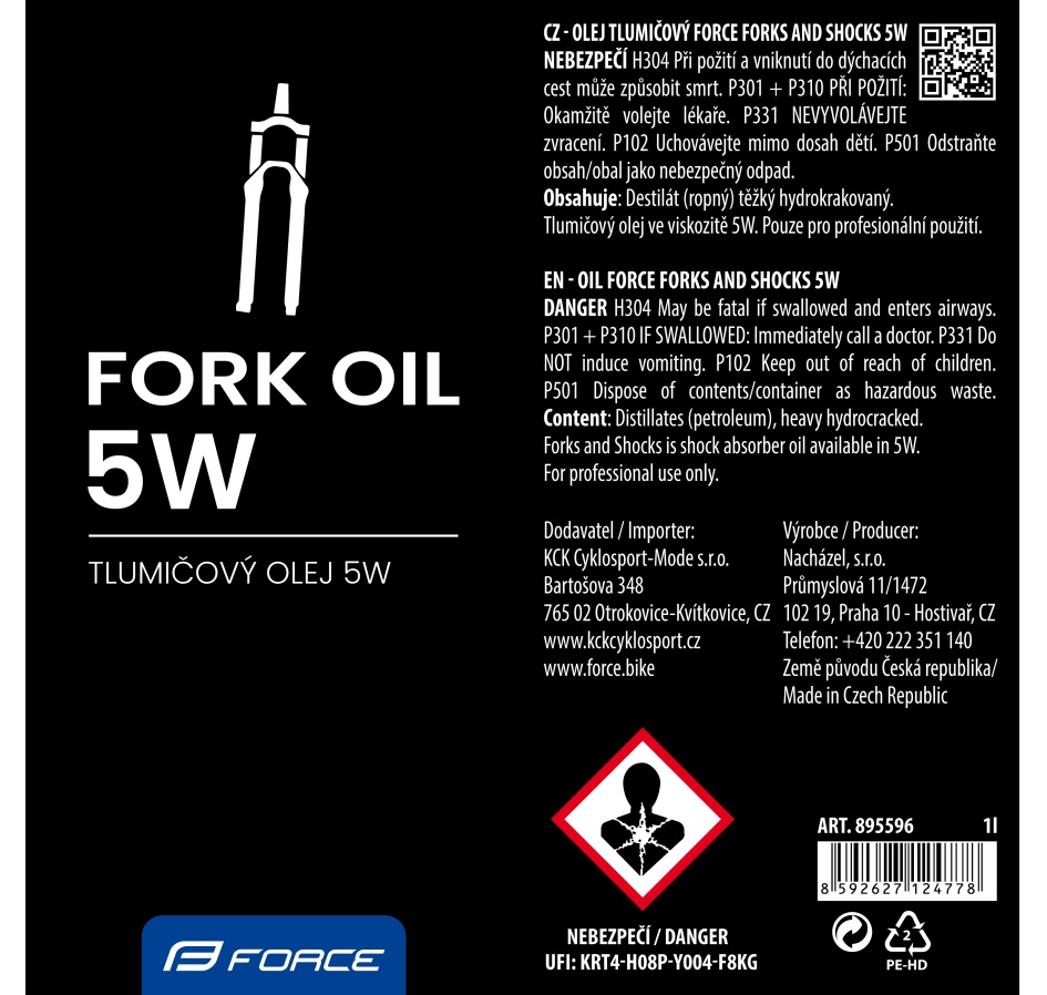 olej tlumičový FORCE Forks and Shocks 5W, 1l