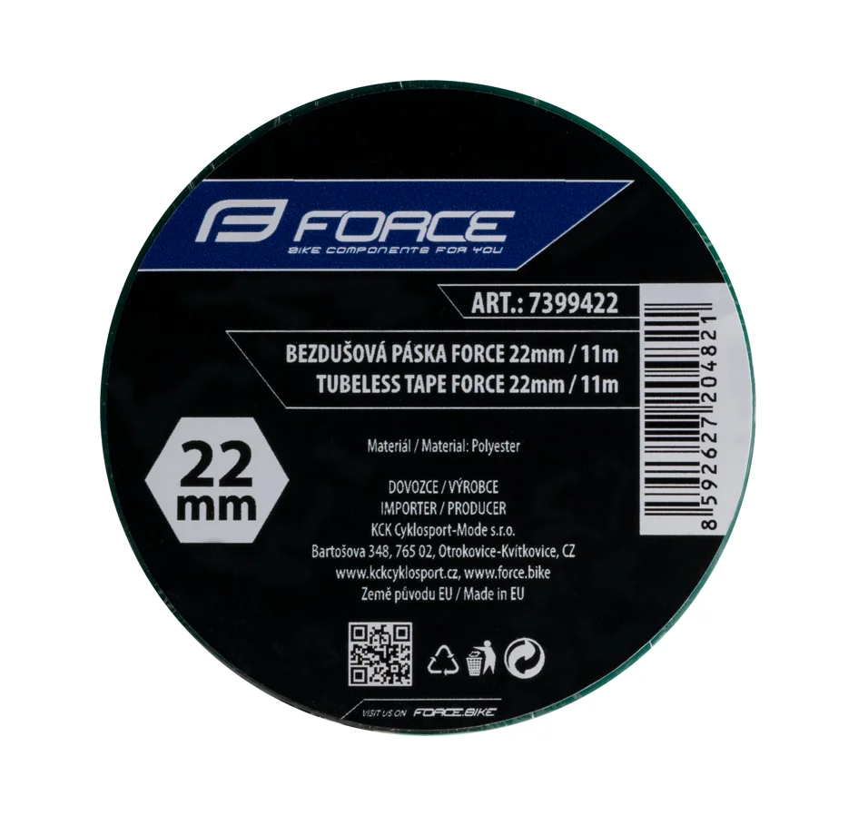 páska bezdušová FORCE Tubeless lepicí 22mm x 11m