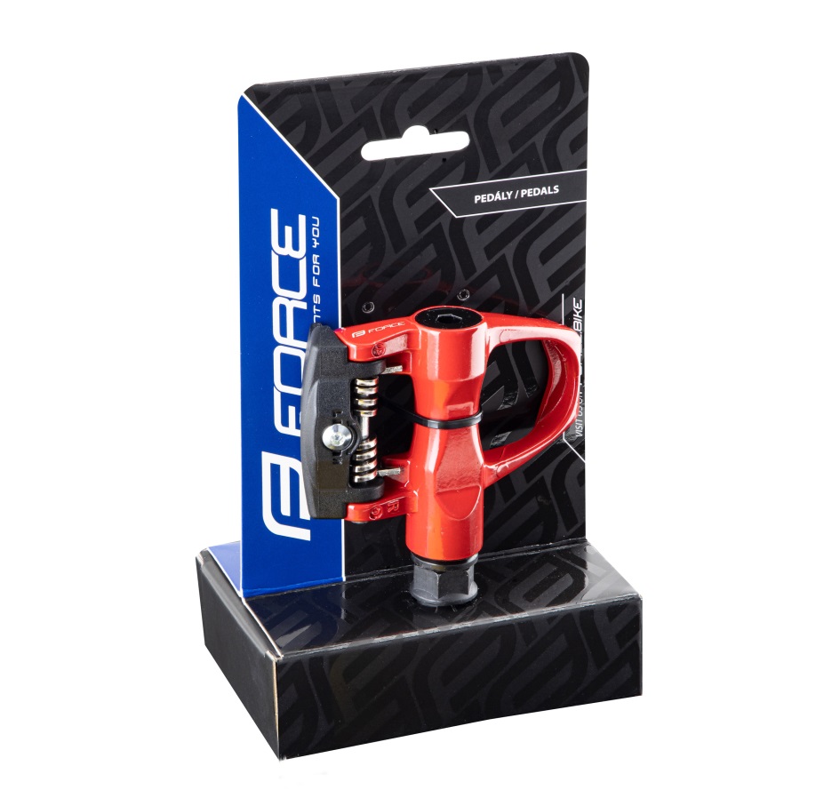 pedals FORCE road with cleats, red