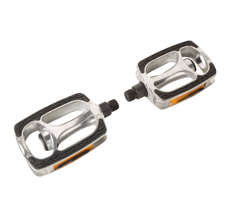 pedály FORCE BRIX hliník PROTISKLUZ,černo-stříbrné