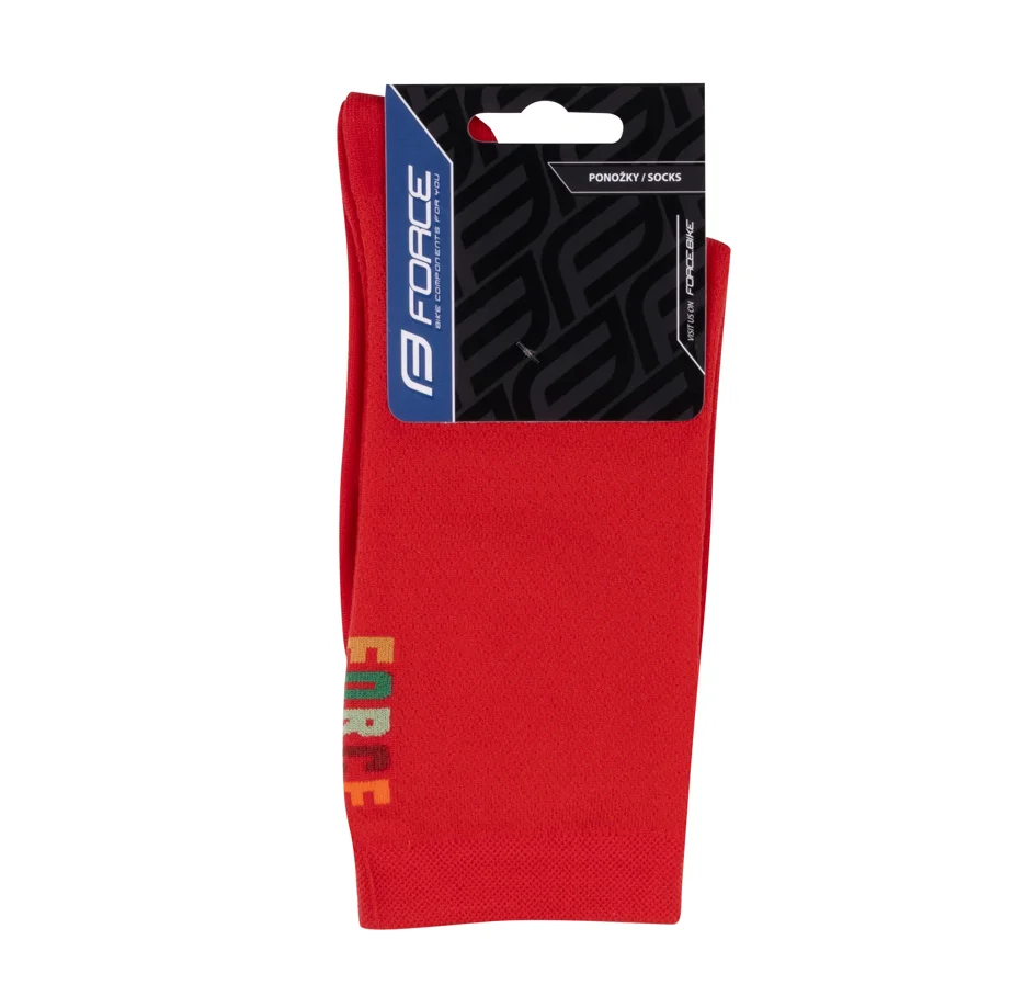 ponožky FORCE COLOUR dlouhé, červené