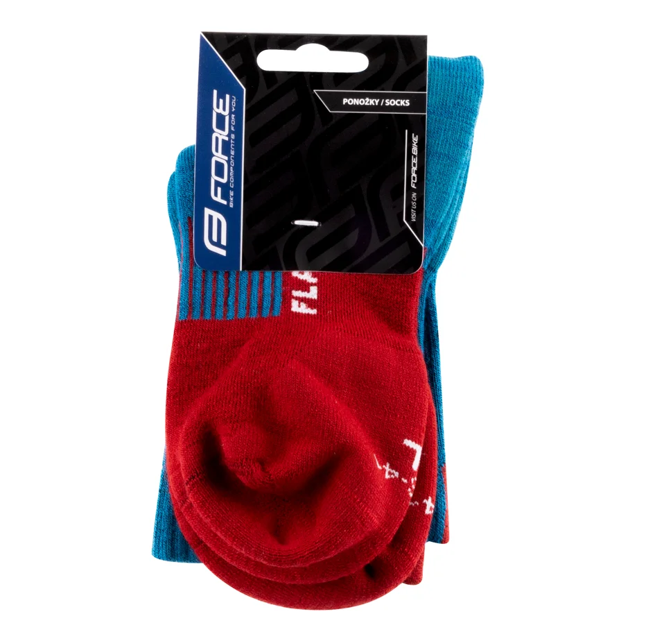 ponožky FORCE FLAKE termo, modro-červené