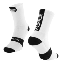 ponožky FORCE LONG PRO, bílo-černé