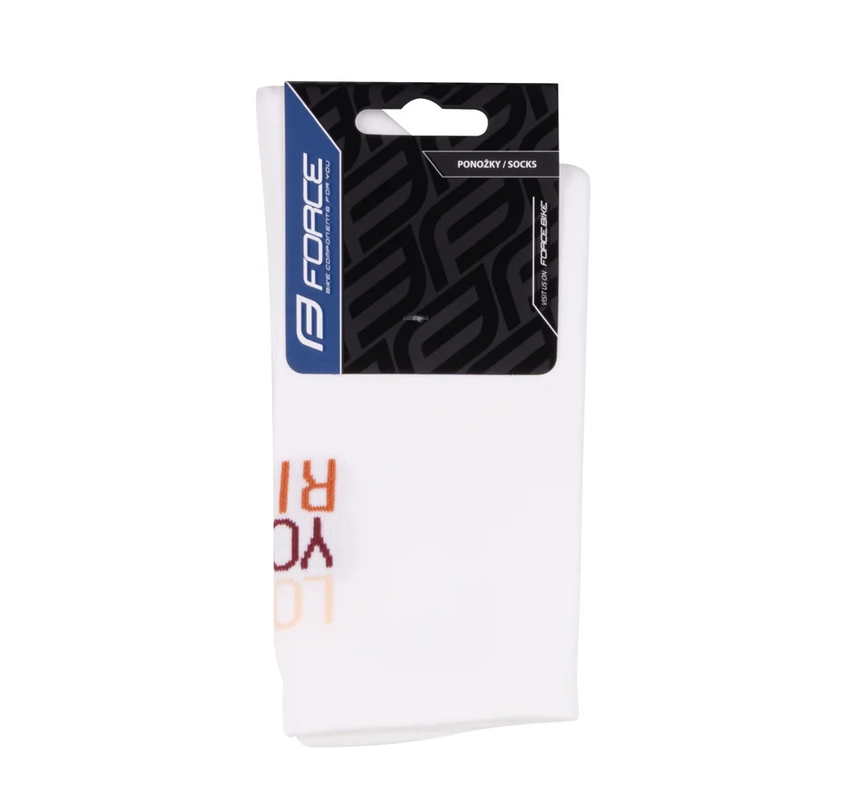 ponožky FORCE LOVE YOUR RIDE, bílé