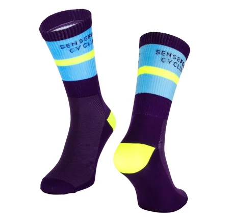 ponožky FORCE STRIPE dlouhé, tm. fialové