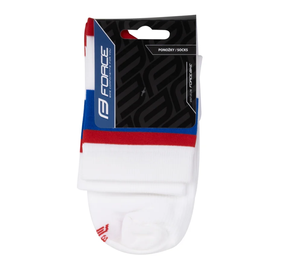 ponožky FORCE STRIPE krátké, bílo-modré