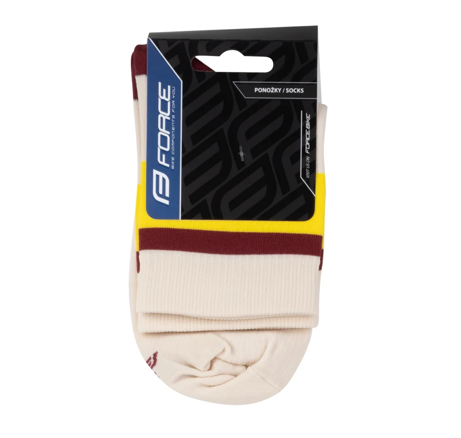 ponožky FORCE STRIPE krátké, krém-žluté