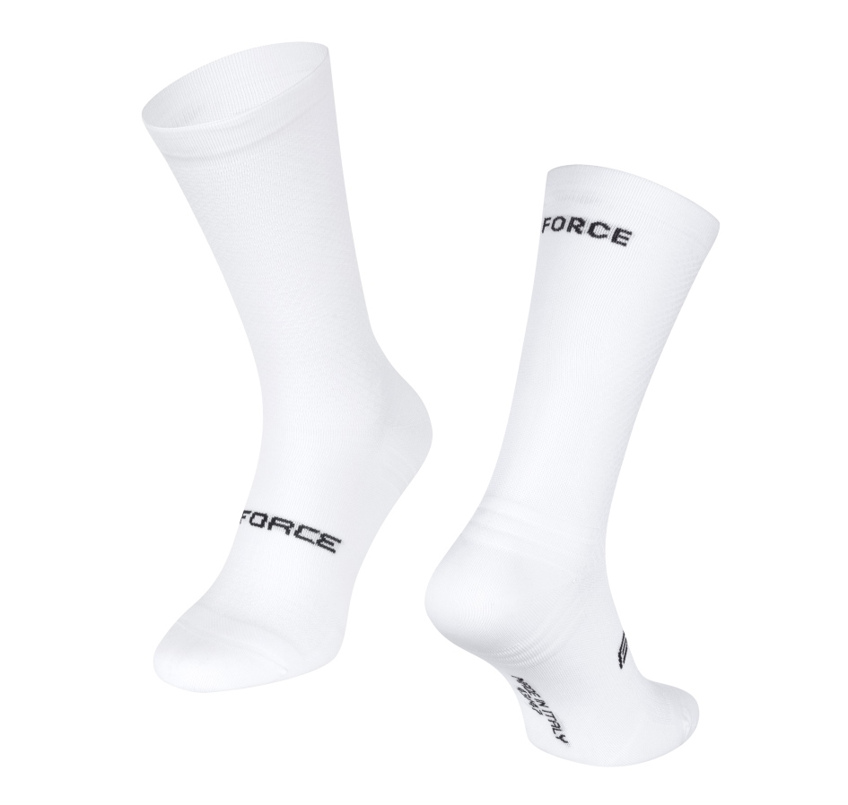 ponožky FORCE VERDONE, bílé L-XL / 43 -47