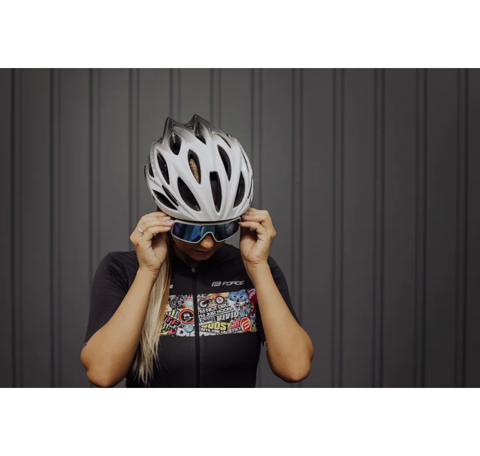 přilba FORCE BULL HUE, bílo-černá