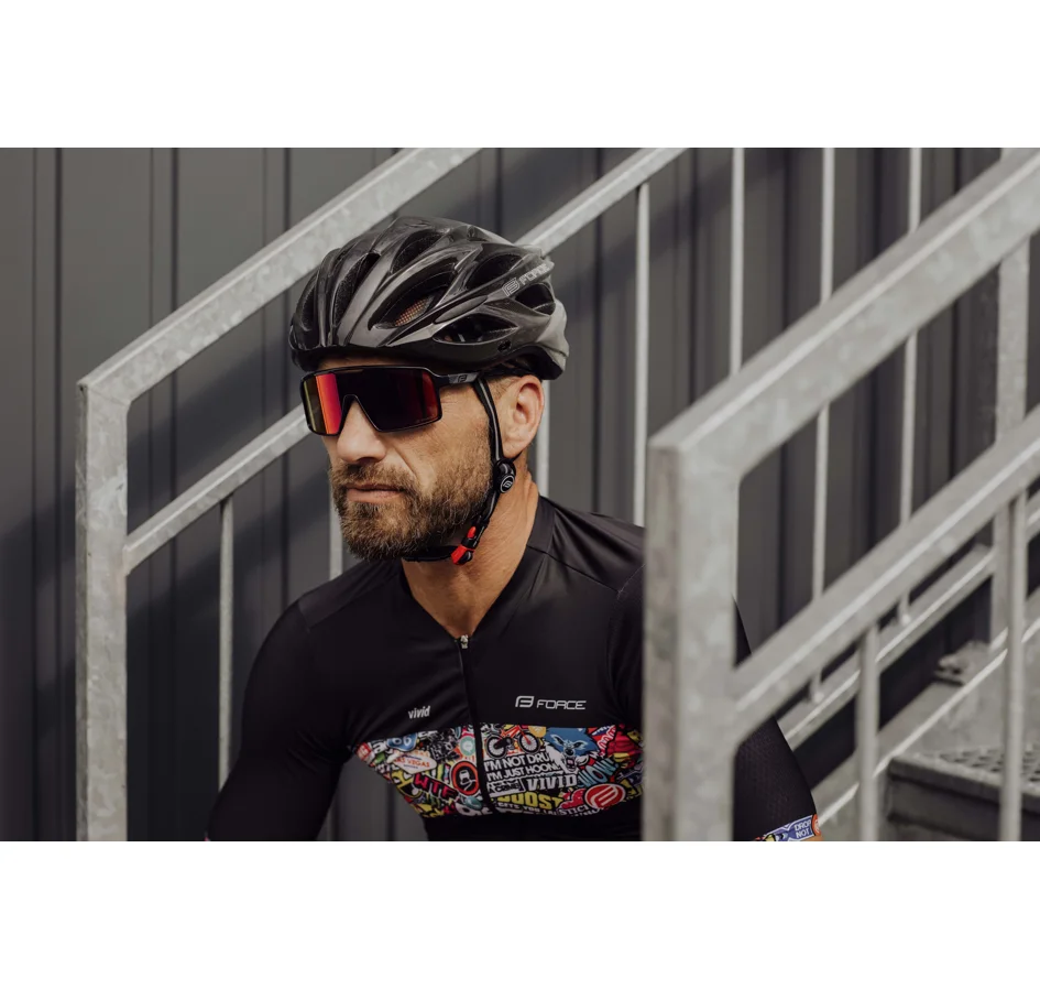 přilba FORCE BULL HUE, černo-šedá