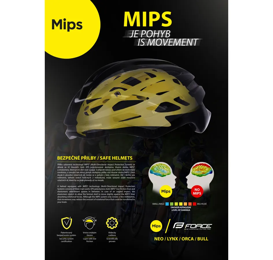přilba FORCE BULL HUE MIPS, černo-šedá