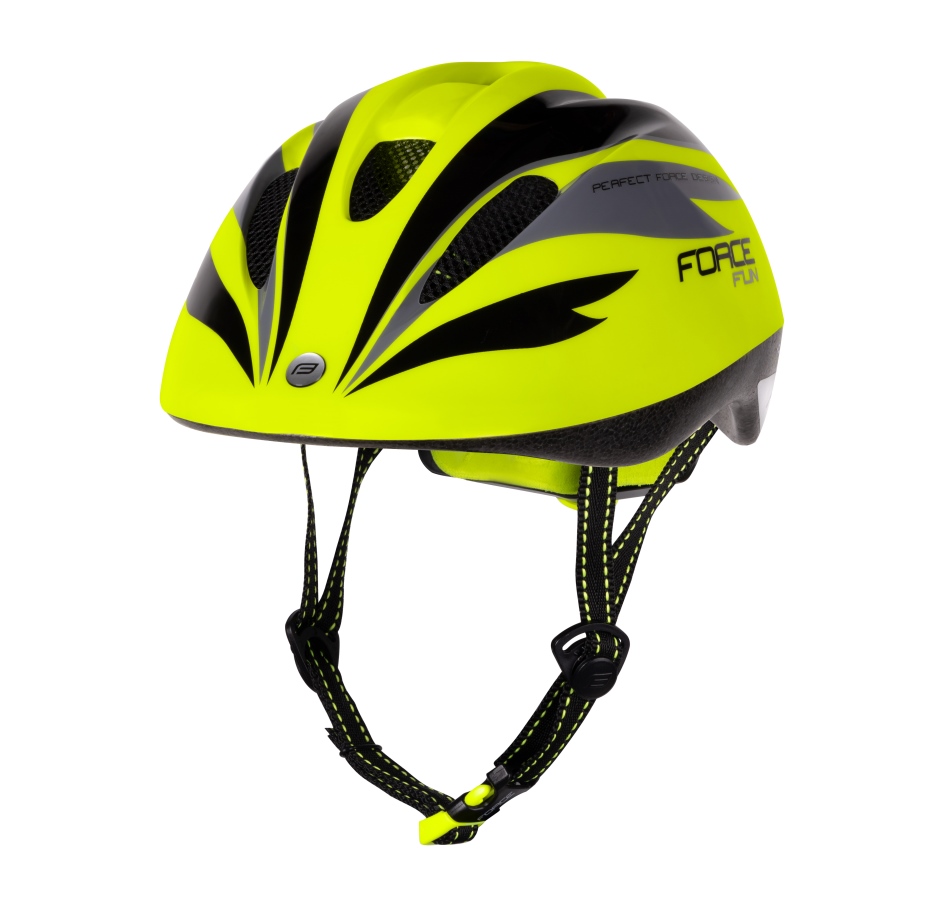 přilba FORCE FUN STRIPES dětská, fluo-černo-šedá S