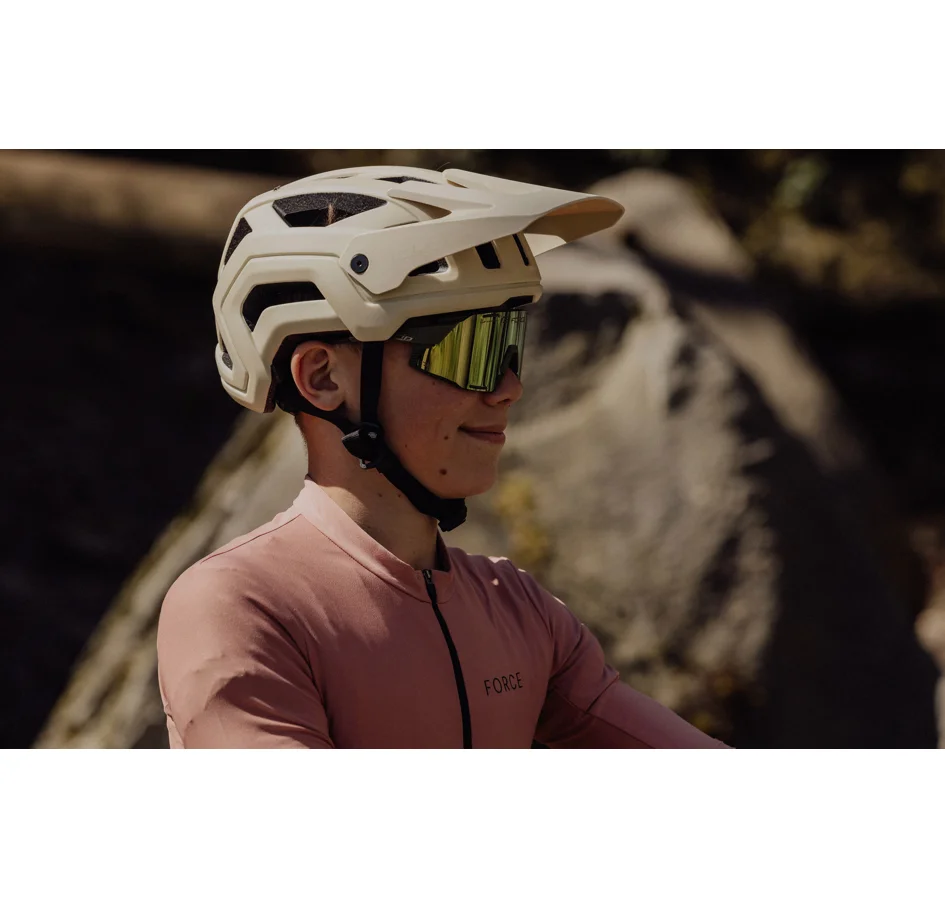 přilba FORCE TRAIL MTB, krémová