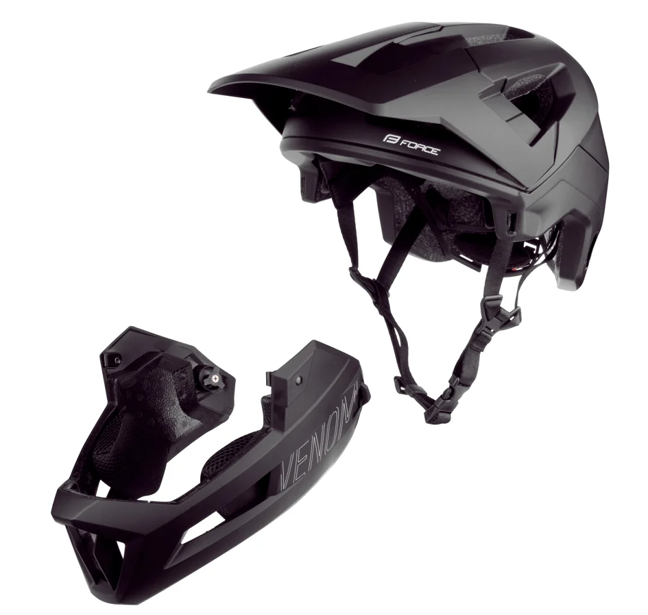 přilba FORCE VENOM downhill, černá