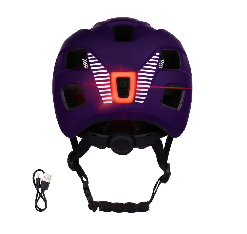 přilba FORCE ZEBU s blikačkou, fialová