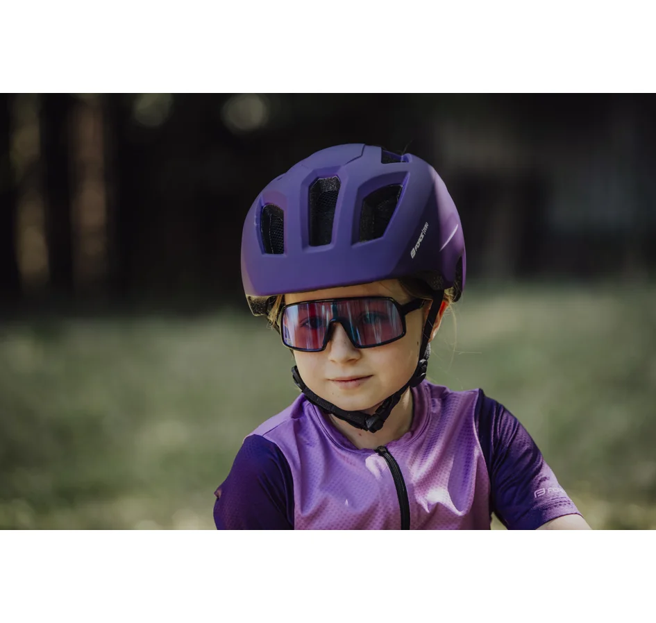 přilba FORCE ZEBU s blikačkou, fialová