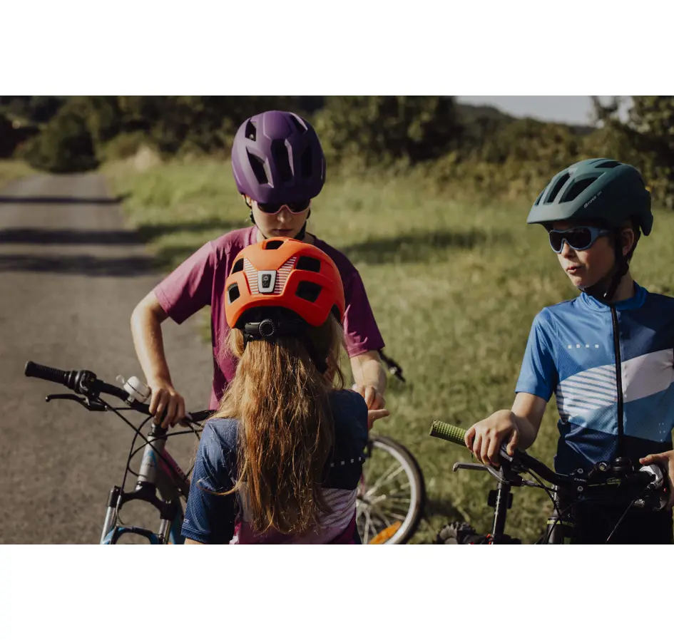 přilba FORCE ZEBU s blikačkou, oranžová