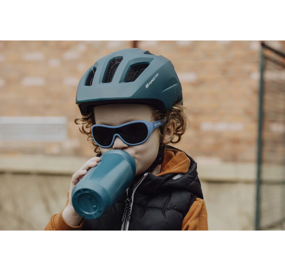 přilba FORCE ZEBU s blikačkou, petrolejová