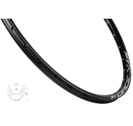 ráfek FORCE XC BASIC DISC 559x19, 32děr, černý