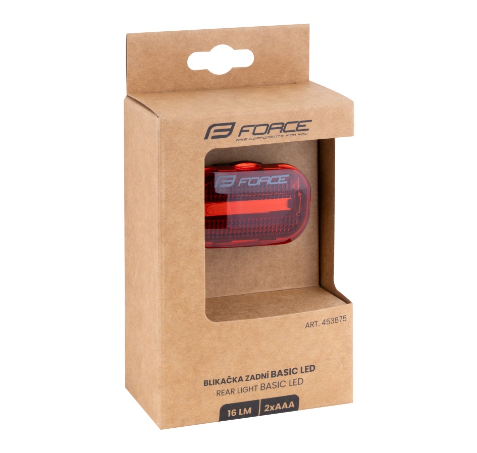 rear light FORCE BASIC LED 16LM LED + battery